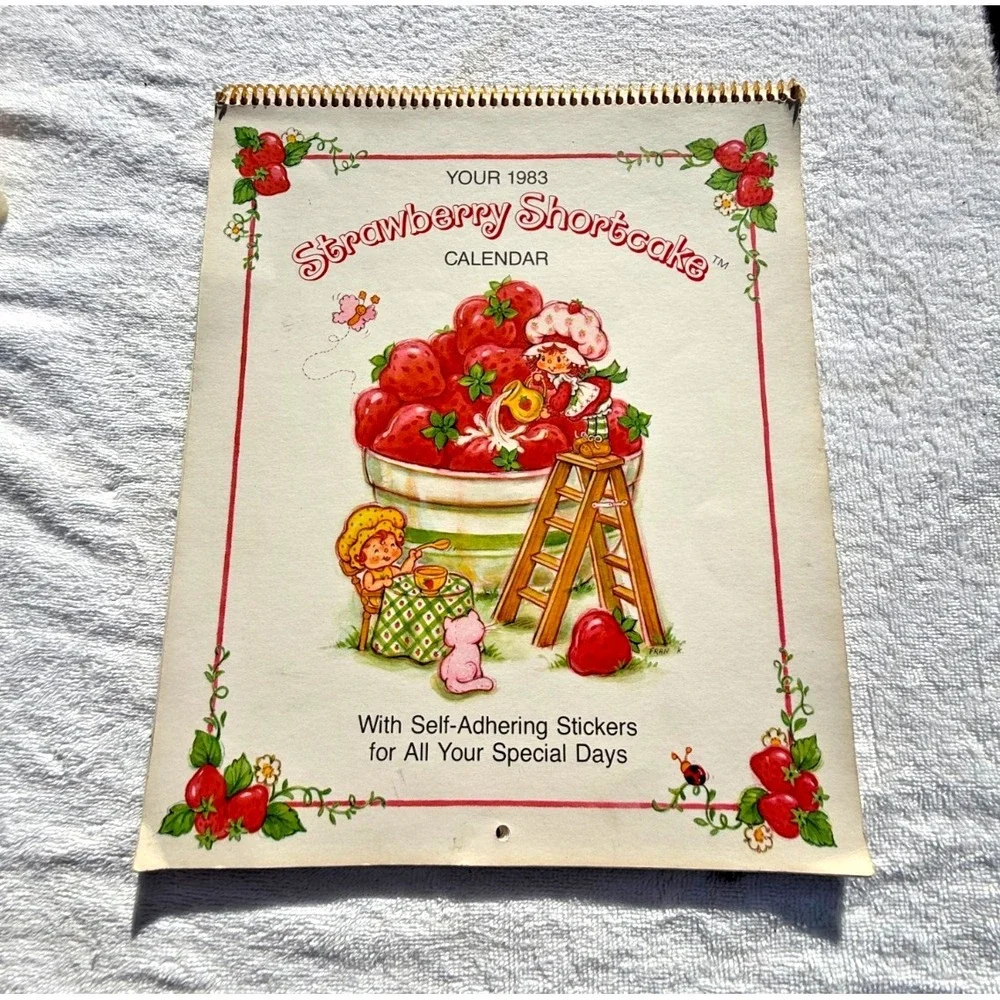 Rare Vintage 1983 Strawberry Shortcake Wall Calendar American Greetings Stickers